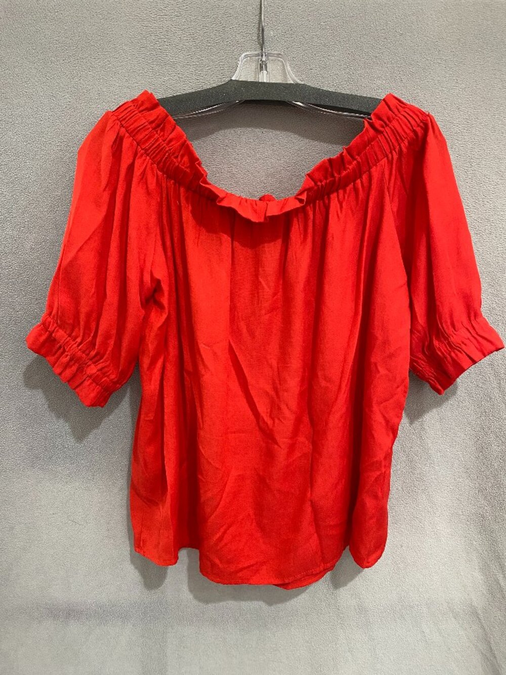 Lumiere Red Off Shoulder Peasant Blouse Puff Sleeve Women’s M